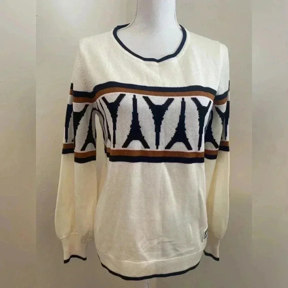 Karl Lagerfeld Paris Eiffel Tower Bishop Sleeve Sweater Size Medium NWOT - Picture 7 of 9